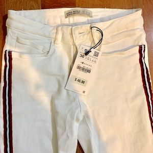NWT: Zara basics stretch jeans- white